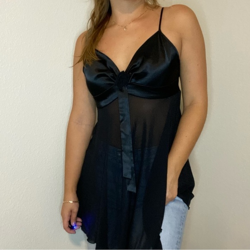 Vintage Victoria’s Secret Rose Front Sheer Babydoll Top - Picture 2 of 6